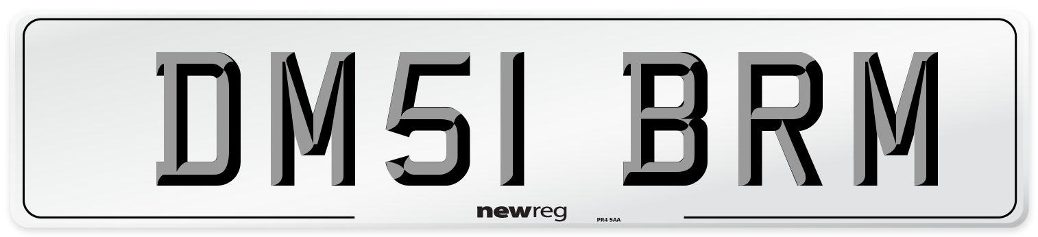 DM51 BRM Number Plate from New Reg
